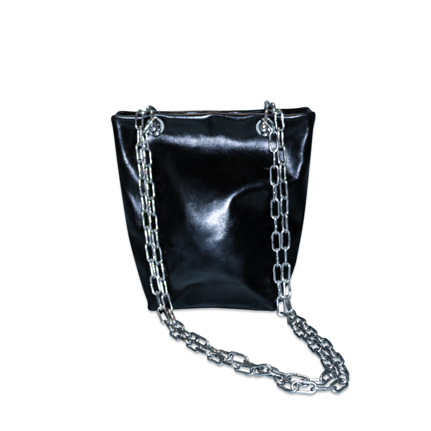 BLACK LEATHER CHAIN BAG