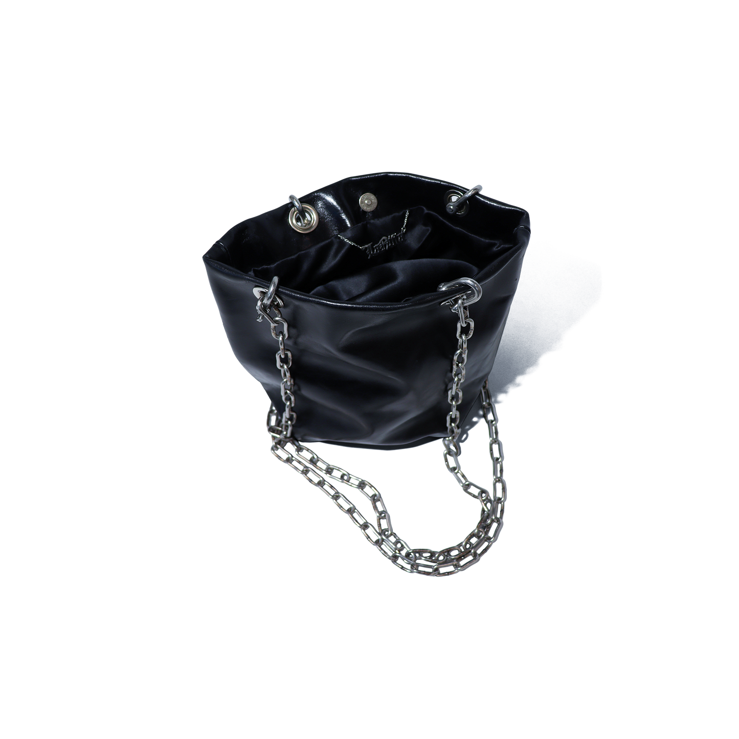 BLACK LEATHER CHAIN BAG