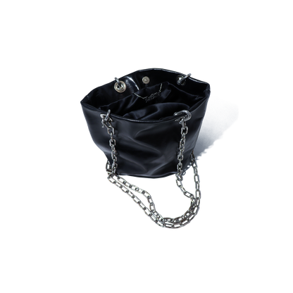 BLACK LEATHER CHAIN BAG